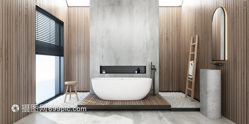 3D木結構衛(wèi)浴場景